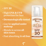 Hawaiian Tropic Hydrating Protection Face Sunscreen SPF 30 UVA + UVB Protection, 50 ml