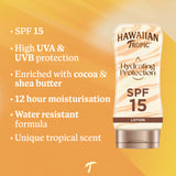 Hawaiian Tropic Hydrating Protection Sunscreen SPF 15 UVA + UVB Protection, 180 ml